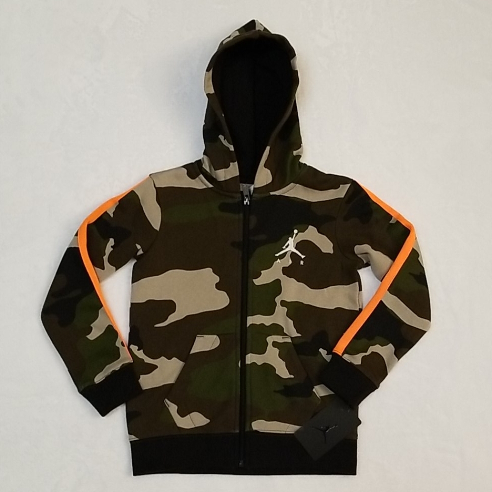 Kids 6Y Jordan Full Zipper Camouflage Hoodie